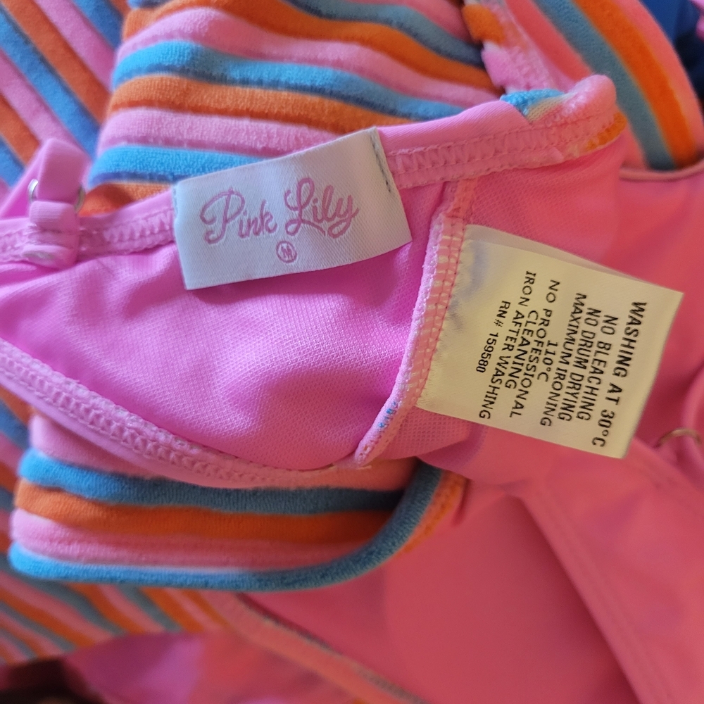 Pink Lily Colorful Striped Bikini Set - Picture 3 of 8